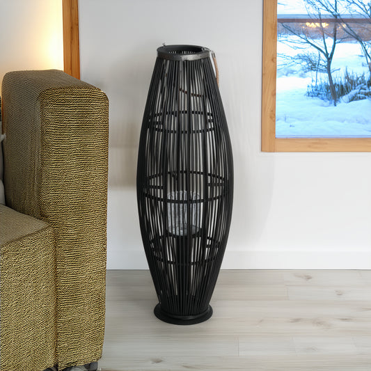 Deko  LATERNE "ZYA" |  Bambus | Natur Windlicht