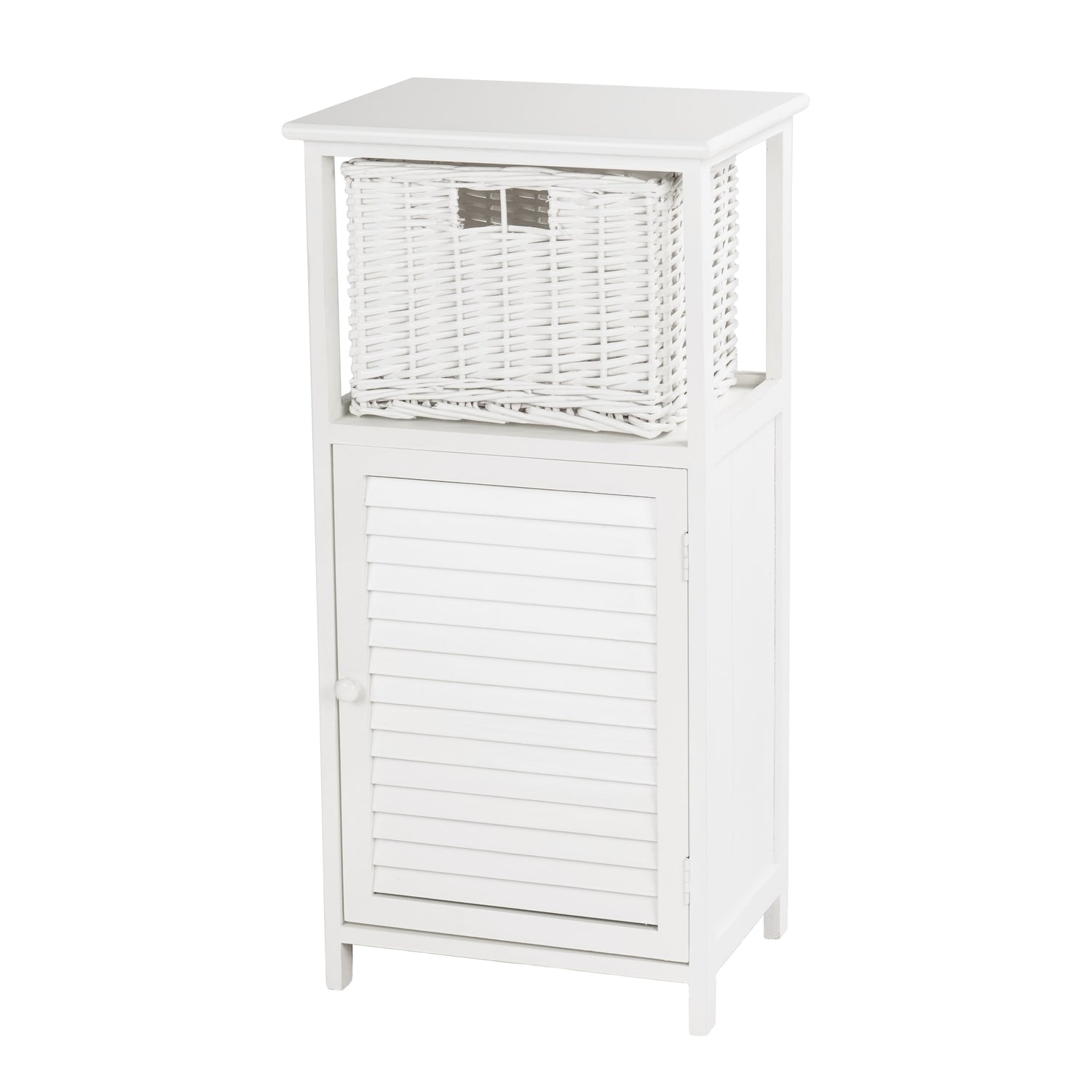 Badschrank FRITZ weiß mit Korb 86 cm – xtradefactory GmbH