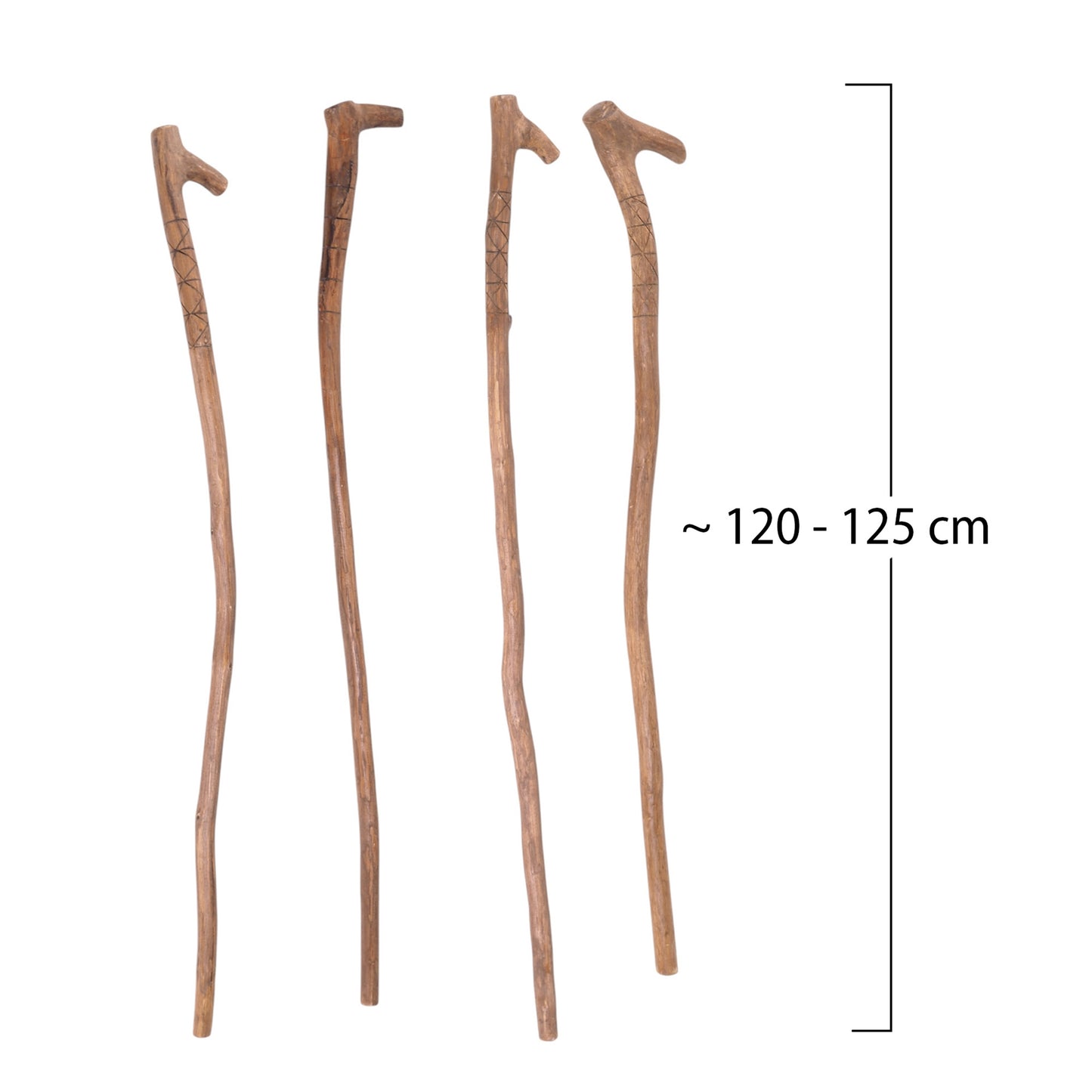 GEH STOCK "STICK" | Teakholz, 120 cm | Wanderstock mit Schnitzereien