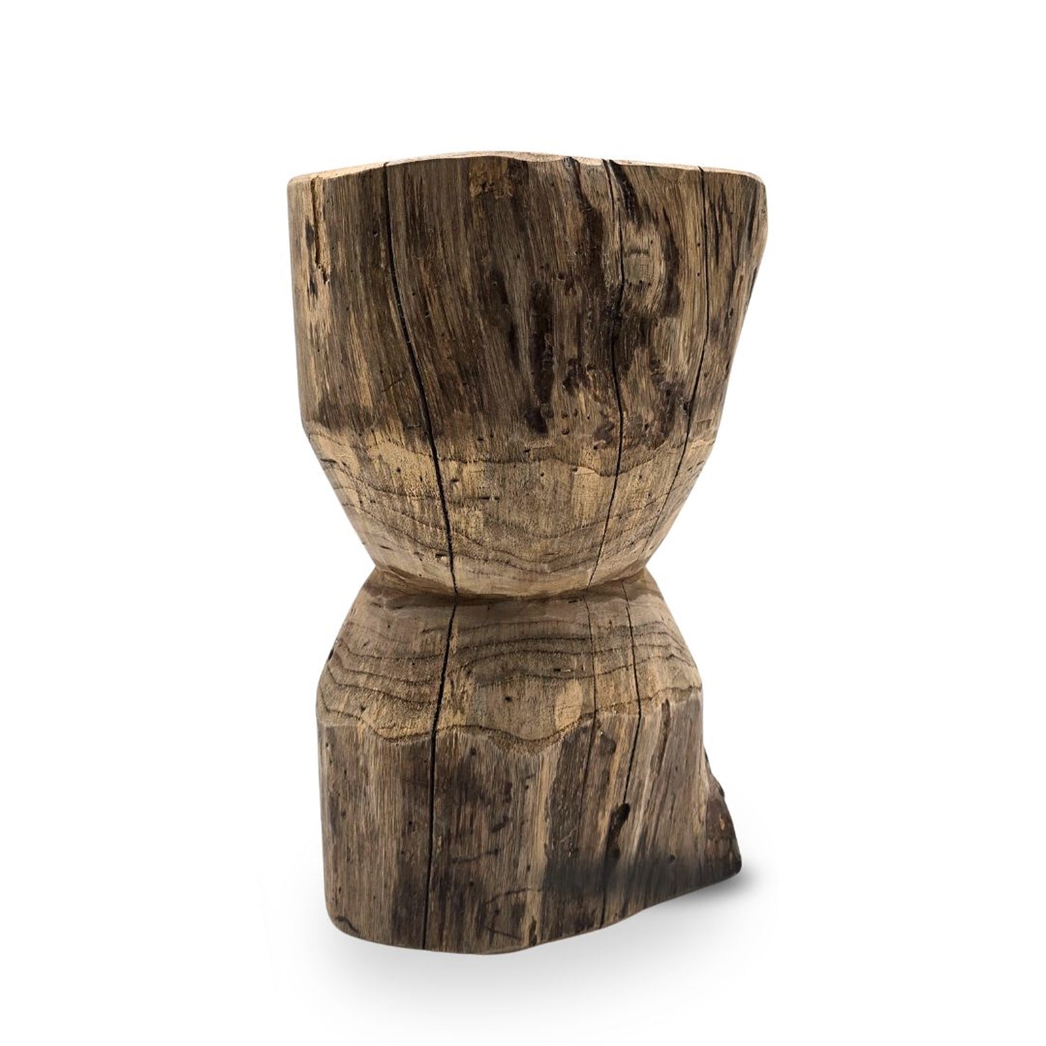 BEISTELLTISCH "MESH" | Teak | Holz Blumen Hocker, Nachttisch