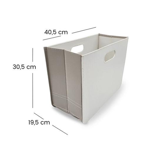 DESIGN ZEITUNGSKORB "BUSINESS" | creme-weiss, 30,5 cm | Magazinhalter