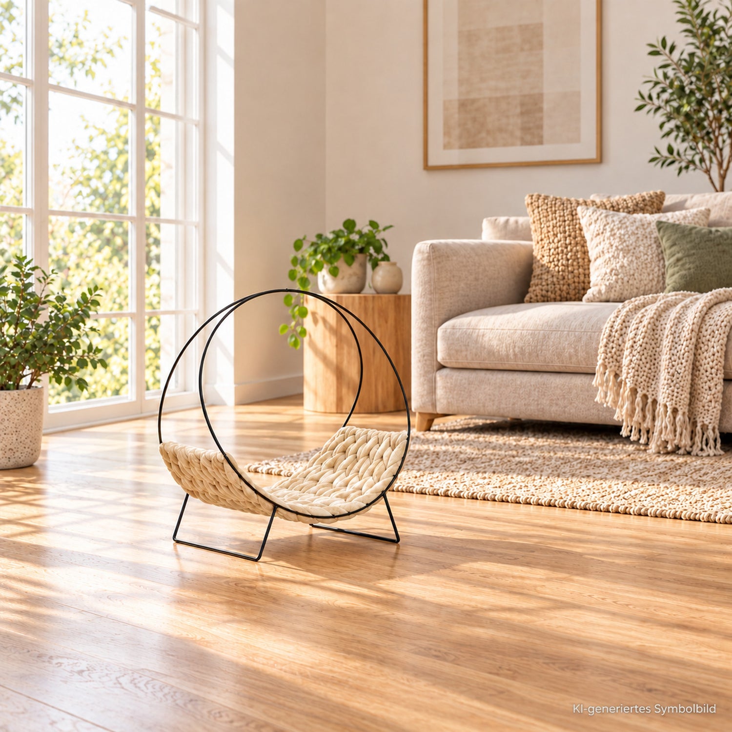 Katzenbett HONEY | 44x32x48 cm, Samt Bezugl| beige Katzenliege