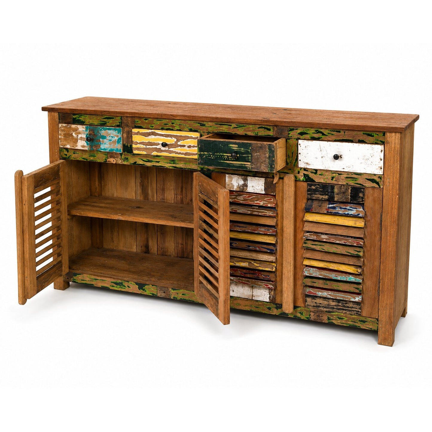 SIDEBOARD "RIO" | 180 cm, Bunt | Kommode mit 4 Türen & Schubladen
