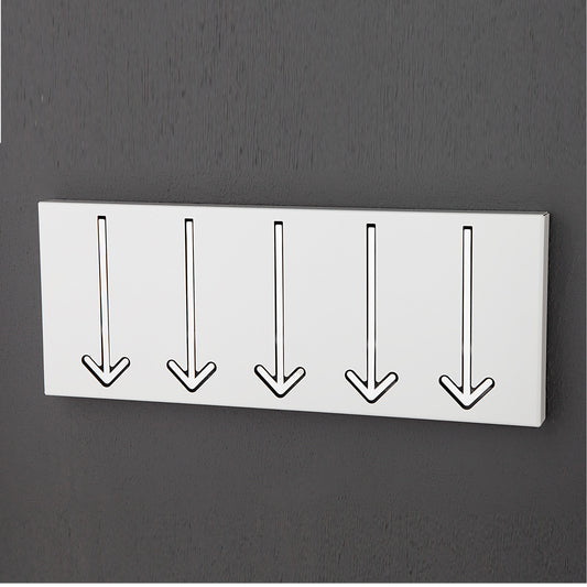 ORIGINELLE WANDGARDEROBE "POINTER" | 5 Haken, weiß | Pfeil Wandhaken