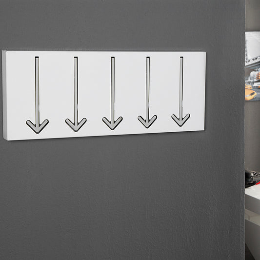 ORIGINELLE WANDGARDEROBE "POINTER" | 5 Haken, weiß | Pfeil Wandhaken