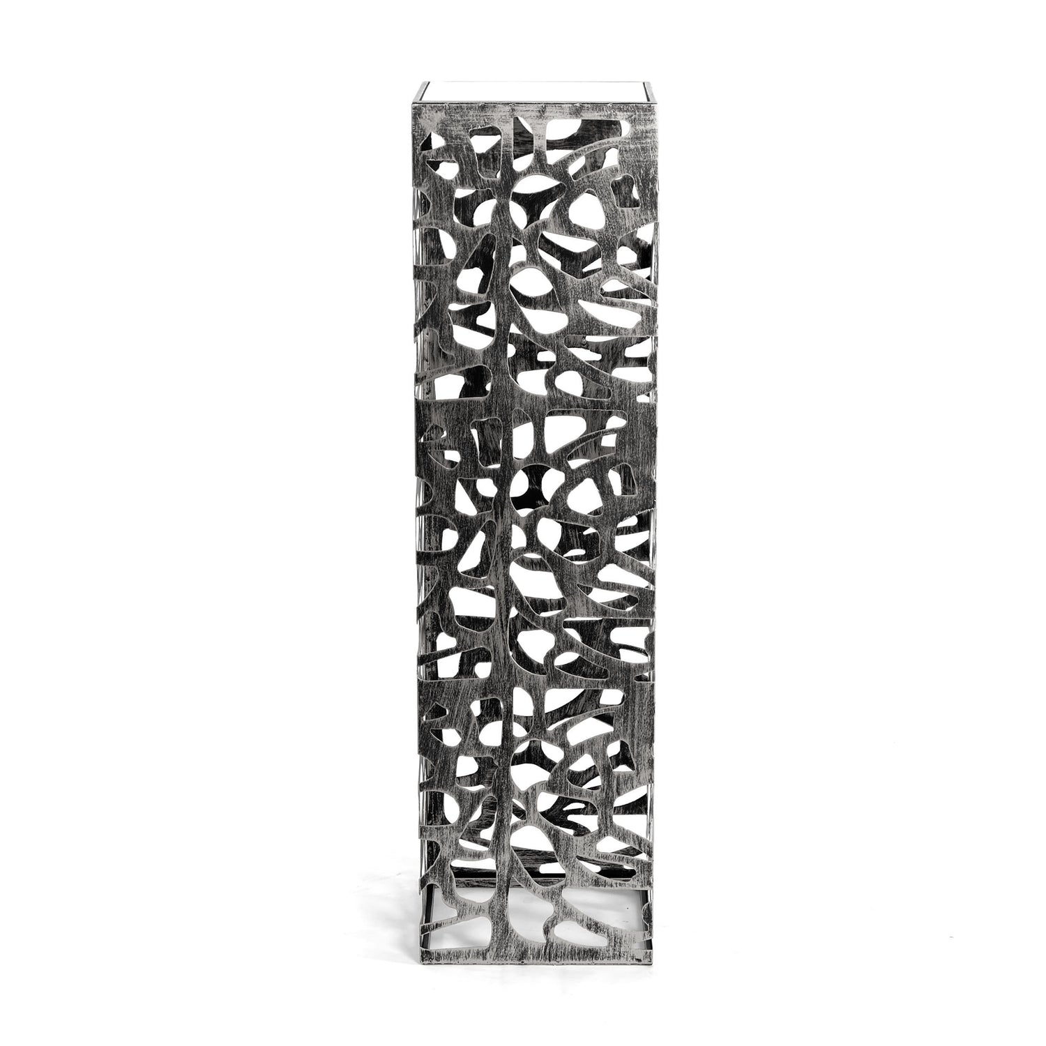 DEKO SÄULE "ENZA GRANDE" | 100 cm, antik-silber | Dekofigur aus Metall
