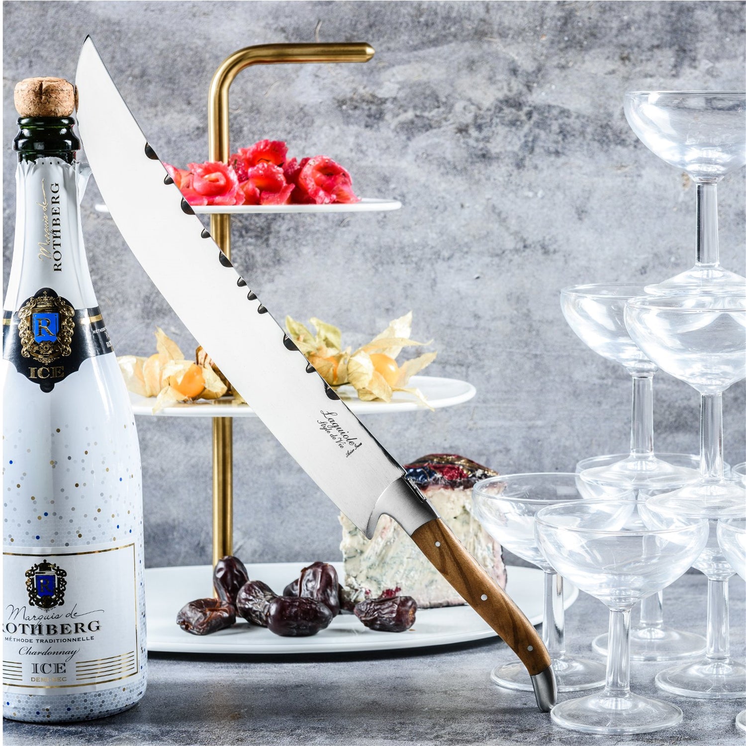 Laguiole Style de Vie Champagnersäbel Luxury Line, Olivenholz