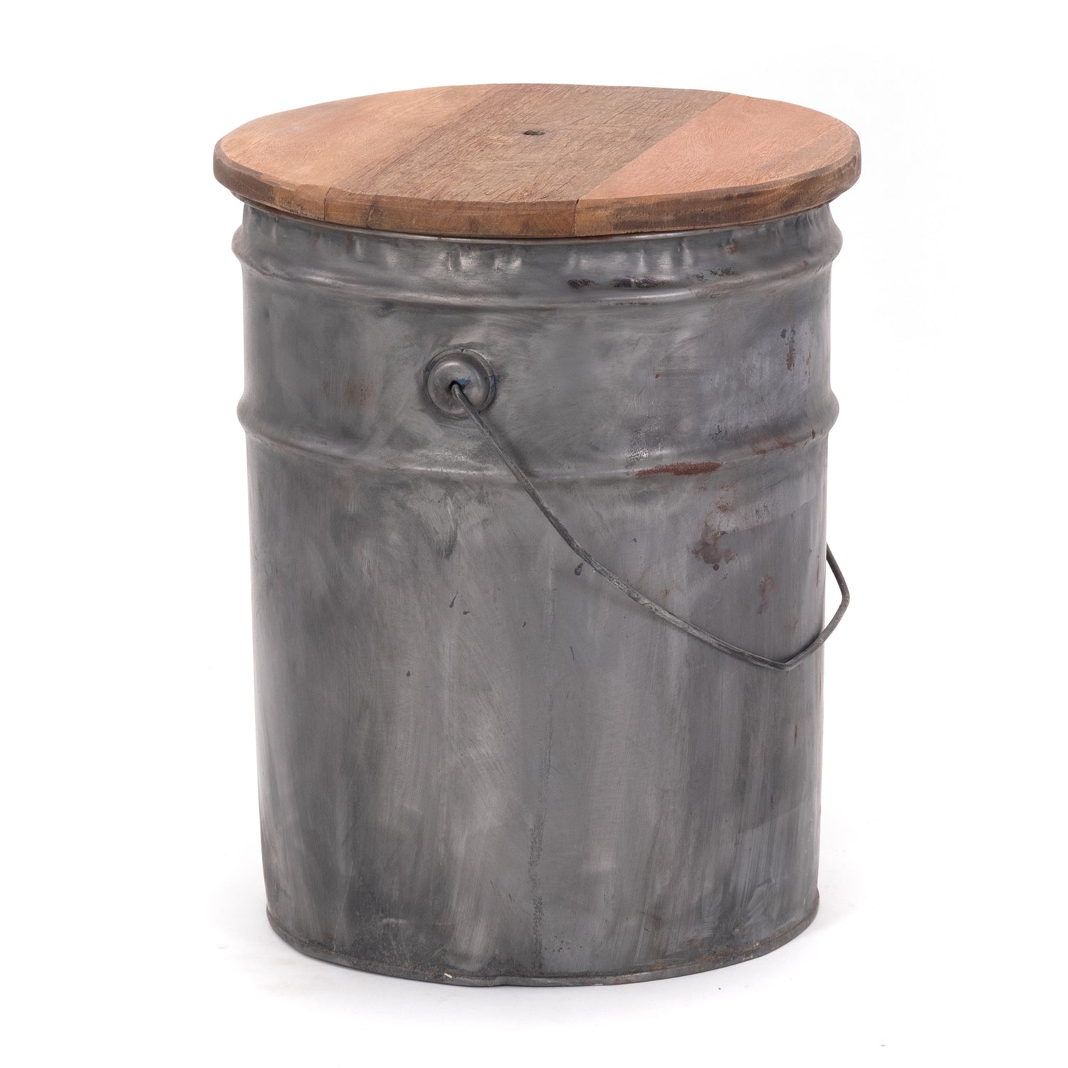 BEISTELLTISCH BARREL | 40x30 cm (HxØ), Metall, Holz | Sitztonne