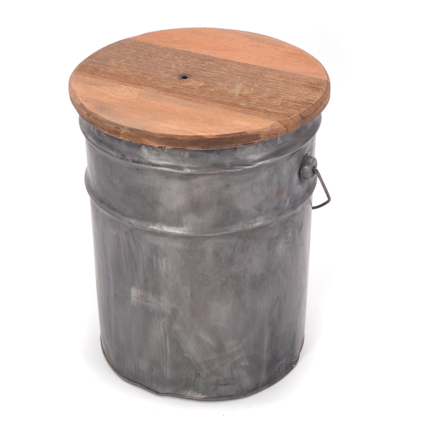 BEISTELLTISCH BARREL | 40x30 cm (HxØ), Metall, Holz | Sitztonne