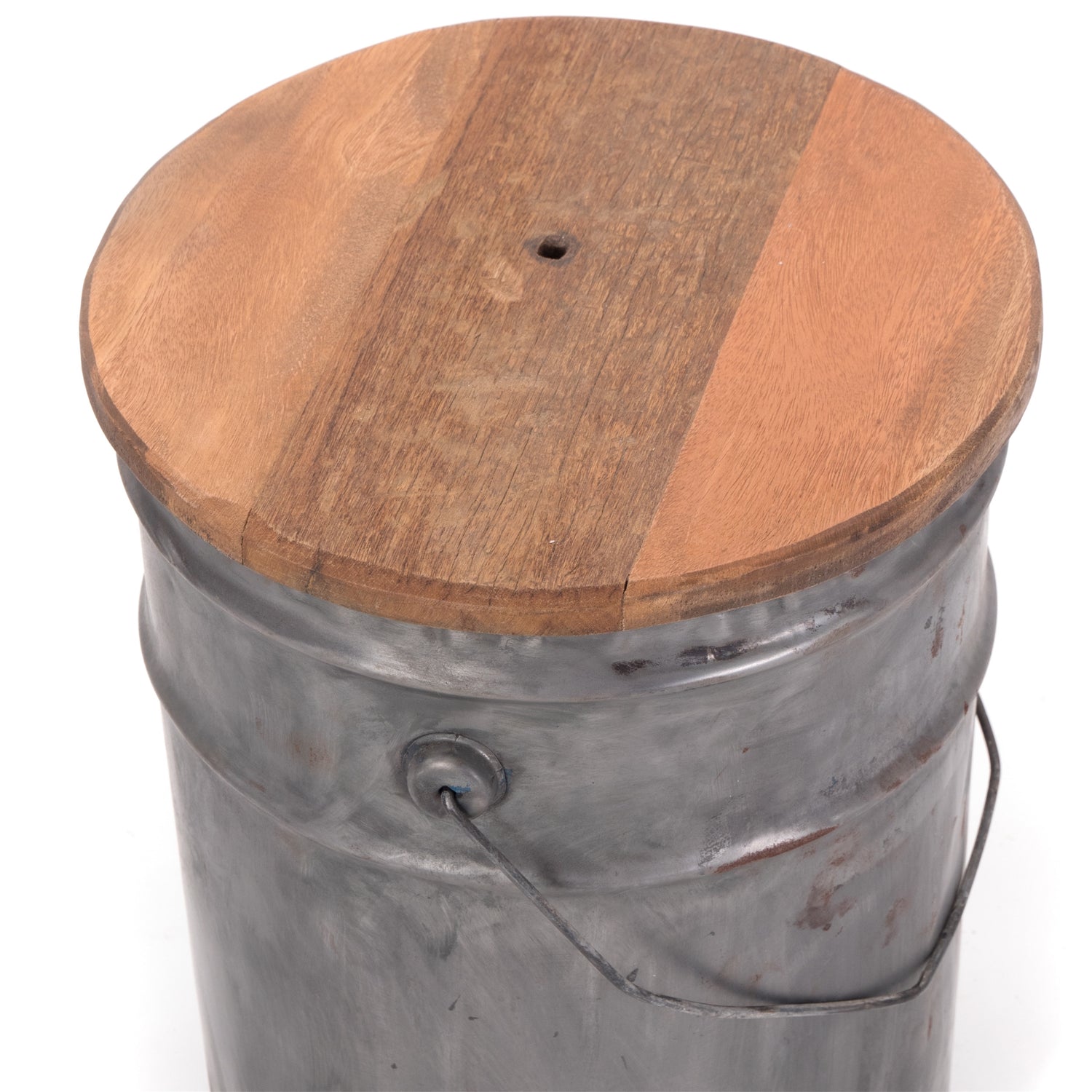 BEISTELLTISCH BARREL | 40x30 cm (HxØ), Metall, Holz | Sitztonne