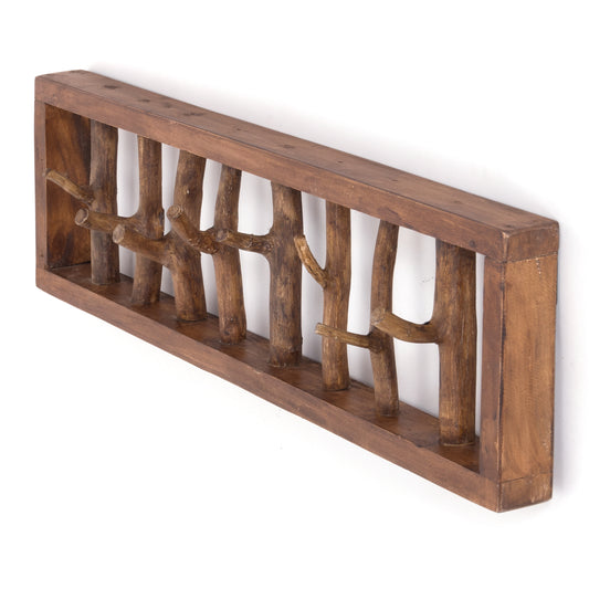 WANDGARDEROBE AST-HAKEN | 82x22cm, Altholz, Shabby Chic Kleiderhaken