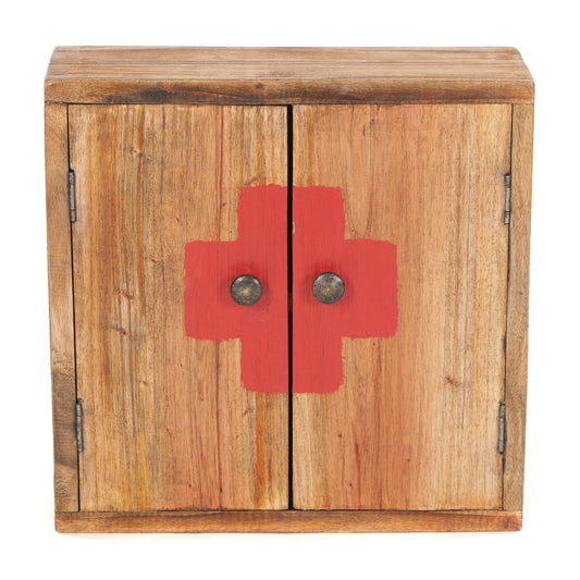 VINTAGE MEDIZINSCHRANK | 35x35x13cm (HxBxT) Wandschrank aus Holz natur