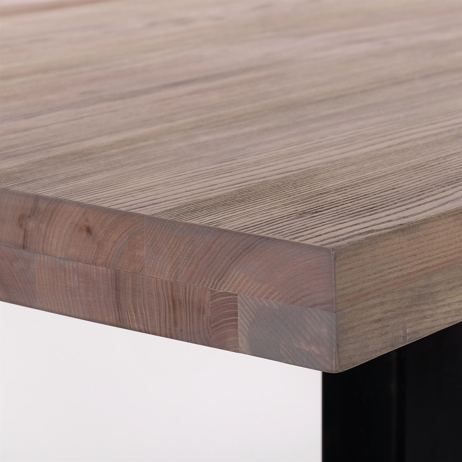 Massivholz Esstisch ESCHE | grau geölt, U-Profil, 240x100x6 cm