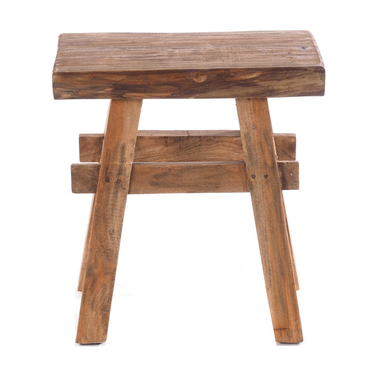 HOLZ HOCKER "VINTAGE 40" | Hartholz, 43x45 cm (HxB) | Sitzhocker