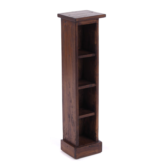 HOLZ CD REGAL TOWER | 75cm, Holzregal, Buch CD Rack mit 4 Fächern