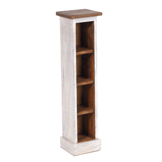 HOLZ CD REGAL TOWER | 75cm, Holzregal, Buch CD Rack mit 4 Fächern