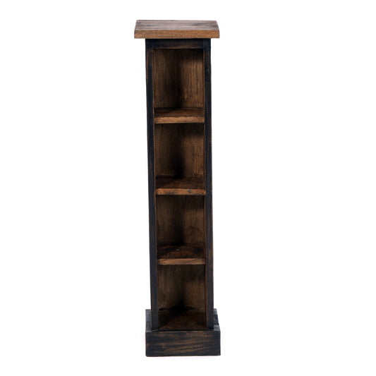 HOLZ CD REGAL TOWER | 75cm, Holzregal, Buch CD Rack mit 4 Fächern