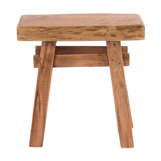 HOLZ HOCKER "VINTAGE 40" | Hartholz, 43x45 cm (HxB) | Sitzhocker
