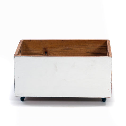 ROLLBARE HOLZKISTE "BOX" | 26x45x30 cm, Massivholz | Aufbewahrung
