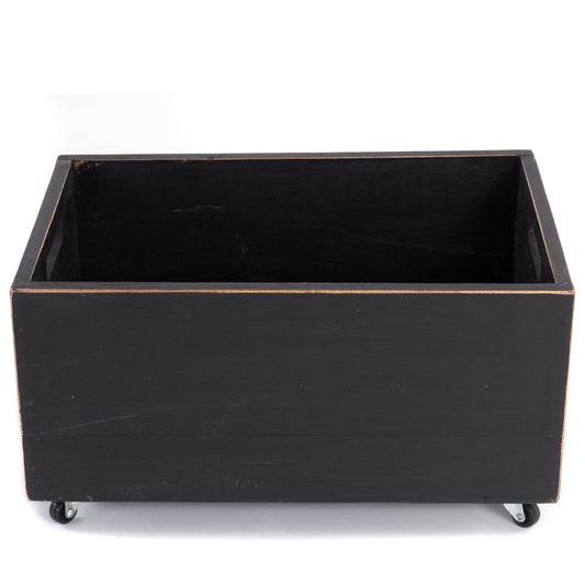 ROLLBARE HOLZKISTE "BOX" | 26x45x30 cm, Massivholz | Aufbewahrung