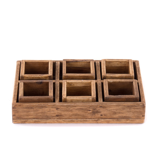 KISTEN SET "CUBO II" | Teak / Mahagoni | erweiterbares Set