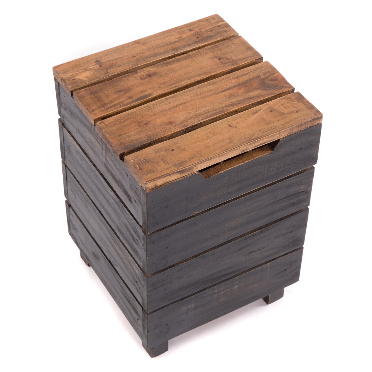 HOCKER "STORAGE 50" | 50x35cm (HxB), Altholz | Wäschebox