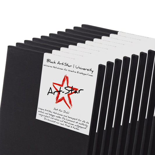 10 ART-STAR UNIVERSITY BLACK LEINWÄNDE 20x20 cm | bespannte Keilrahmen