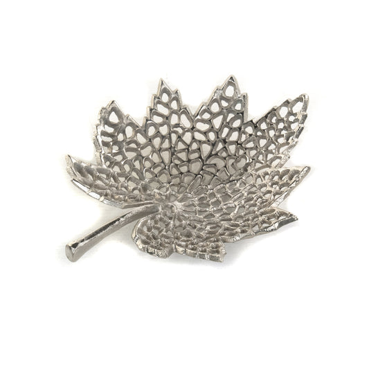 BLATT SCHALE "LEAF" | 2 Größen, Metall | Dekoschale silber