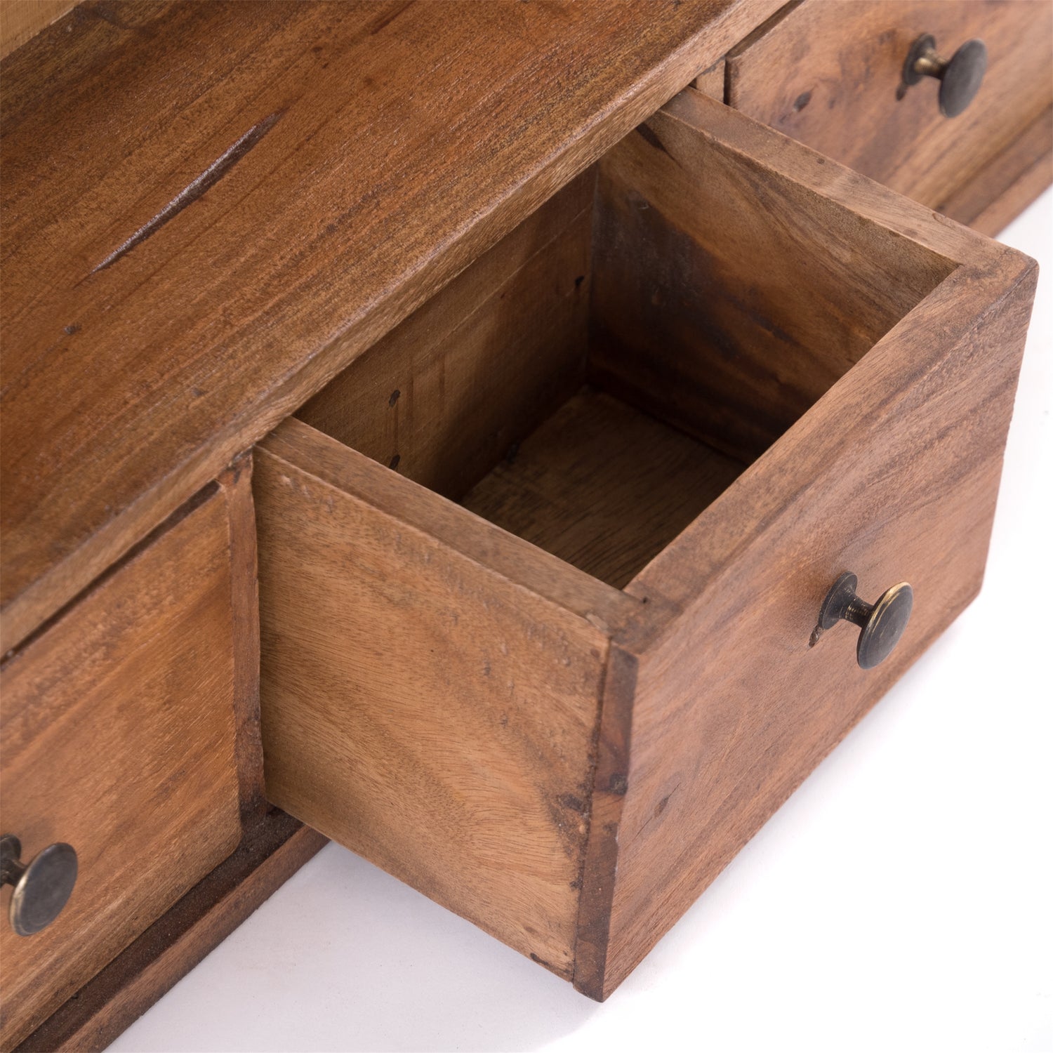 WANDREGAL "NELIA" | Mahagoni Holz, 62 cm | Küchenregal mit Schubladen