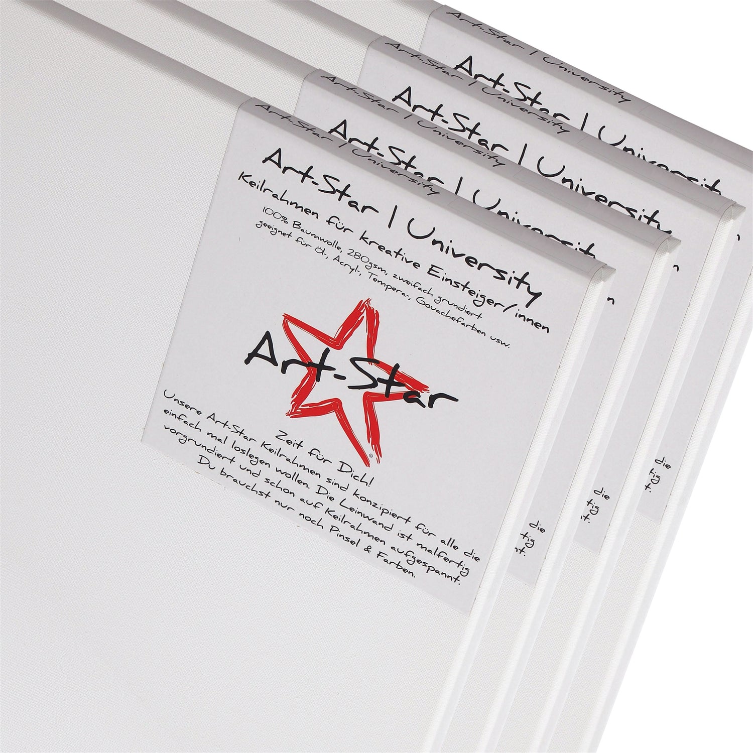 4 ART-STAR Leinwände | 40x60 cm | auf Keilrahmen, 100% Baumwolle