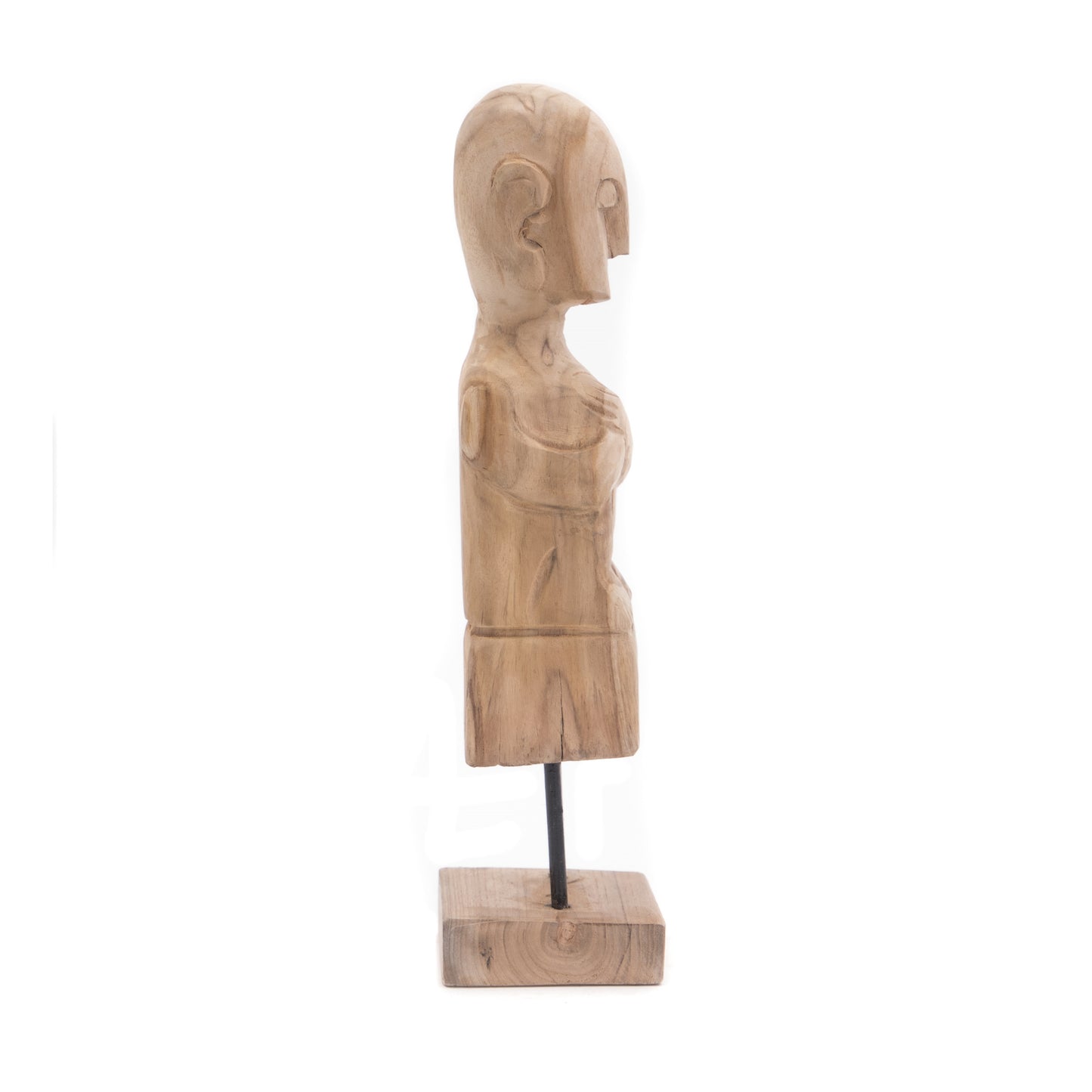 TEAK SKULPTUR "PRIMITIVO" | Teakholz, 40 m | Geschnitzte Holz Figur