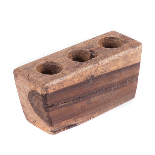 STIFTEHALTER BOX "STATION III" | Mahagoni & Teak, 22 cm | Stifteköcher