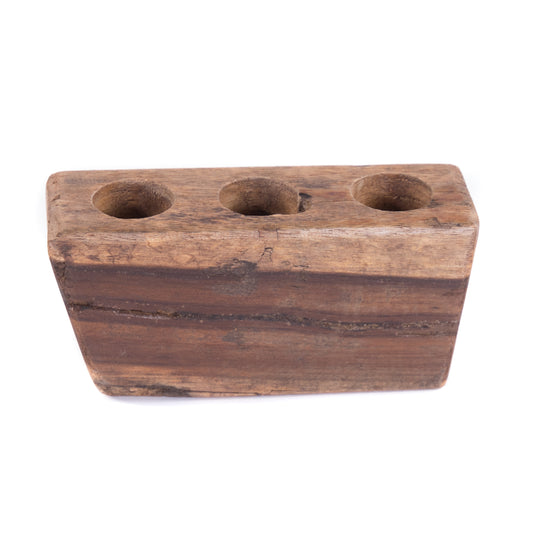 STIFTEHALTER BOX "STATION III" | Mahagoni & Teak, 22 cm | Stifteköcher