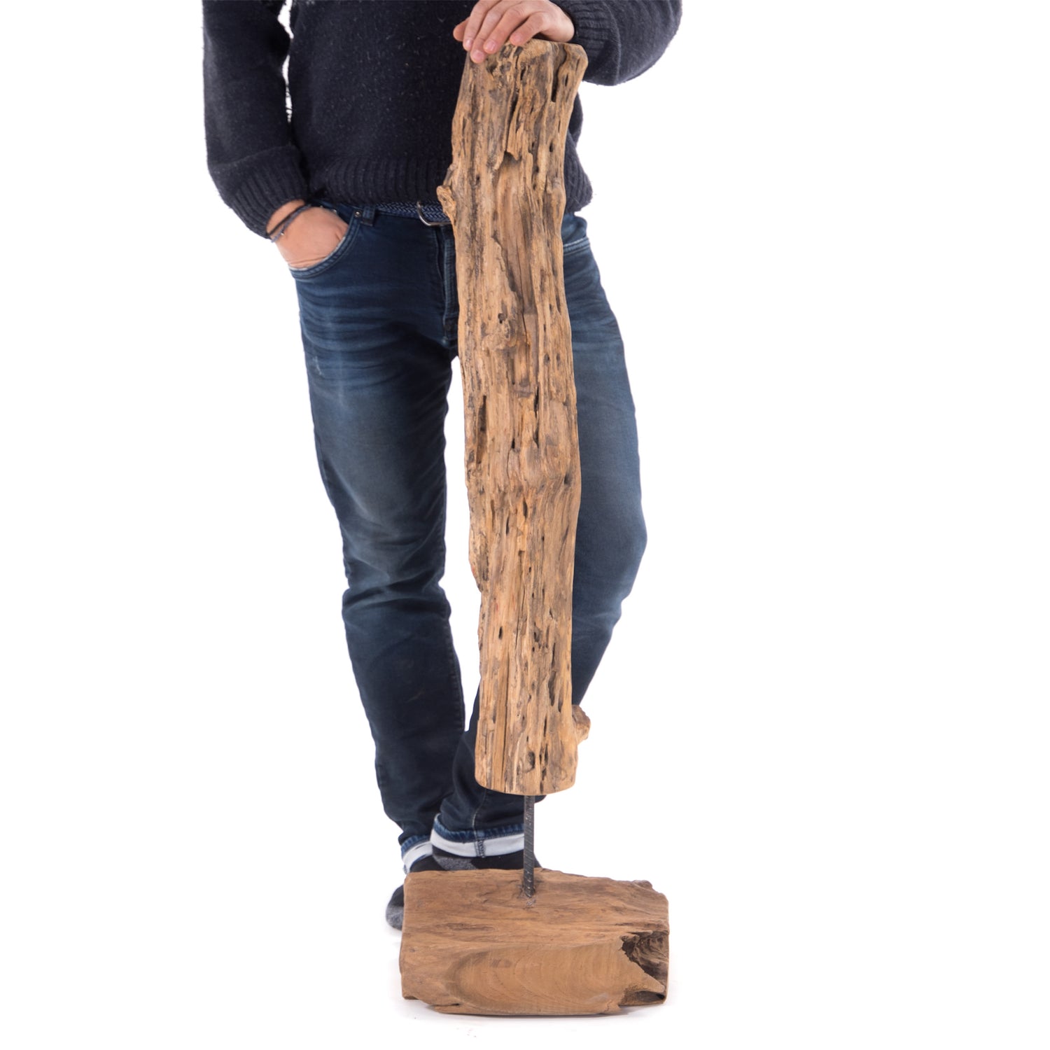 HOLZ SKULPTUR "ROOTS 100" | Wurzelholz rustikal | Teakskulptur