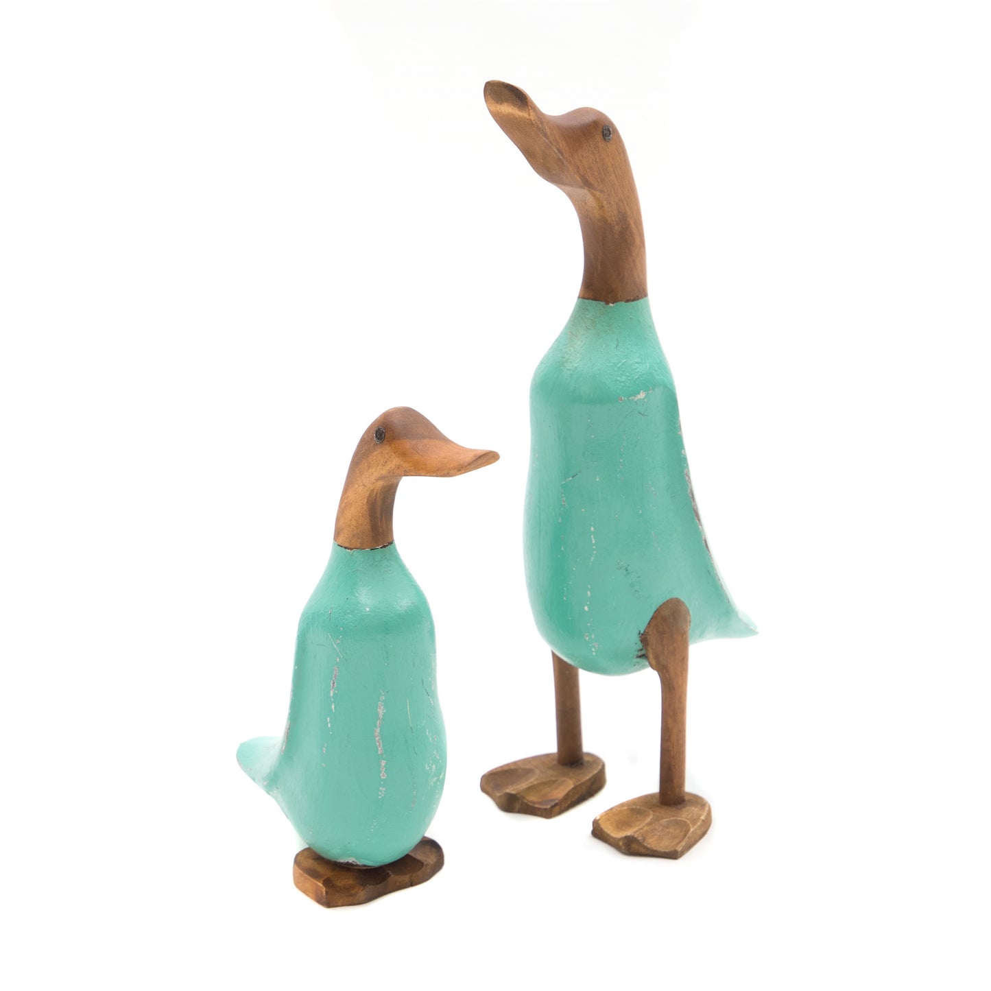 HOLZ ENTE "DUCK" | Mahagoni & Teakholz, 2-teilig | Deko Figur